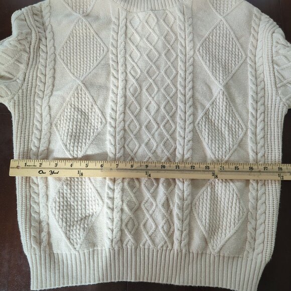 Shore Cozy Cream Turtleneck‎ Cable Knit cream ivory Sweater size M - Picture 9 of 13